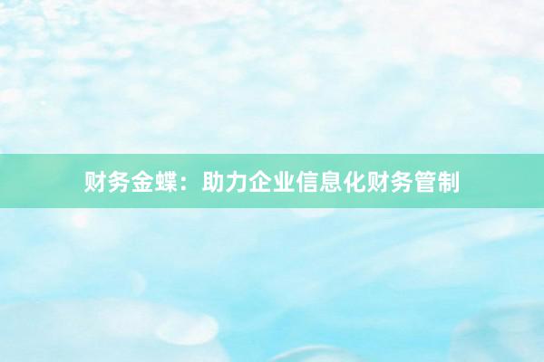 财务金蝶：助力企业信息化财务管制